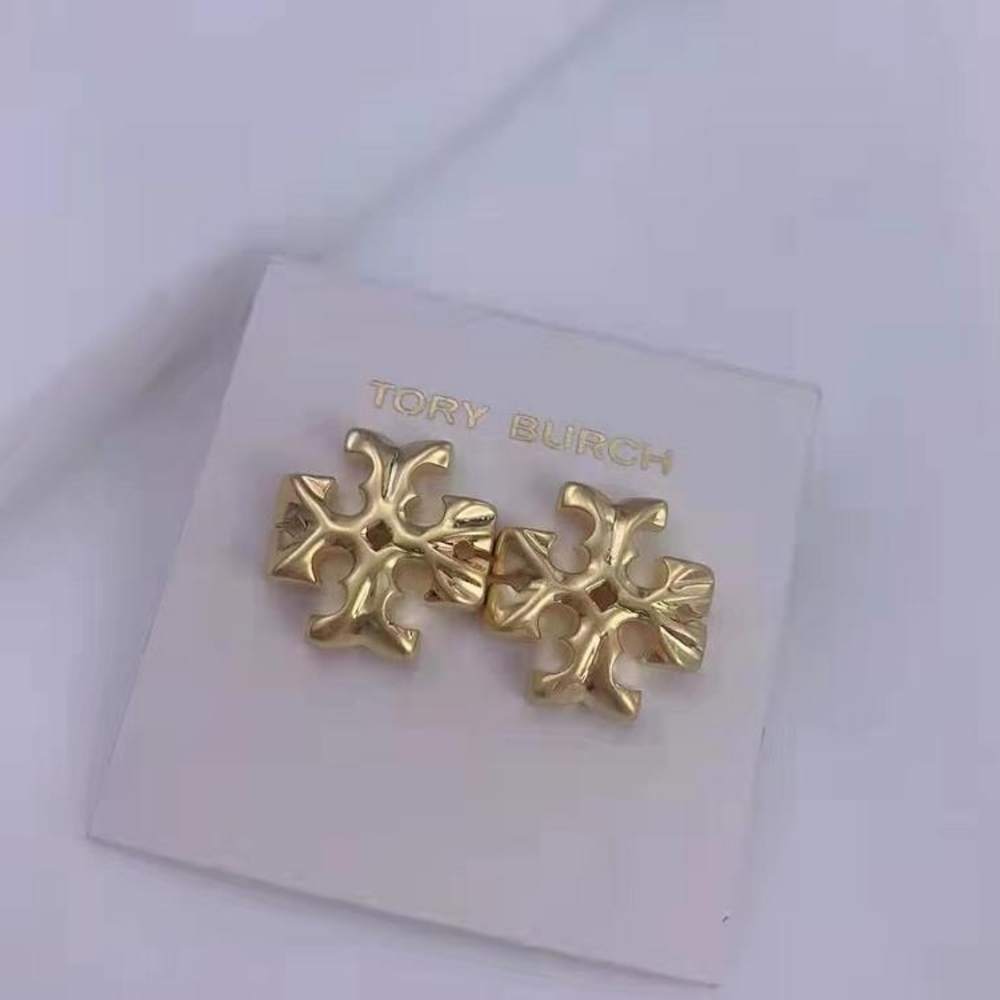 Tory Burch Gold Logo Earrings